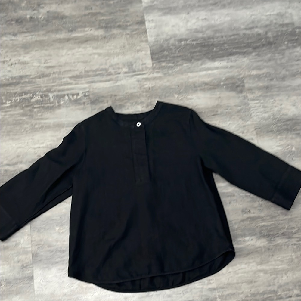 J.Crew Women's Black 100% Linen Long Sleeve Top Size Medium - Picture 9 of 13